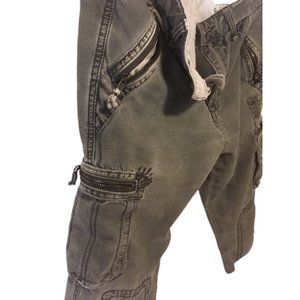 Guess green  long cargo shorts